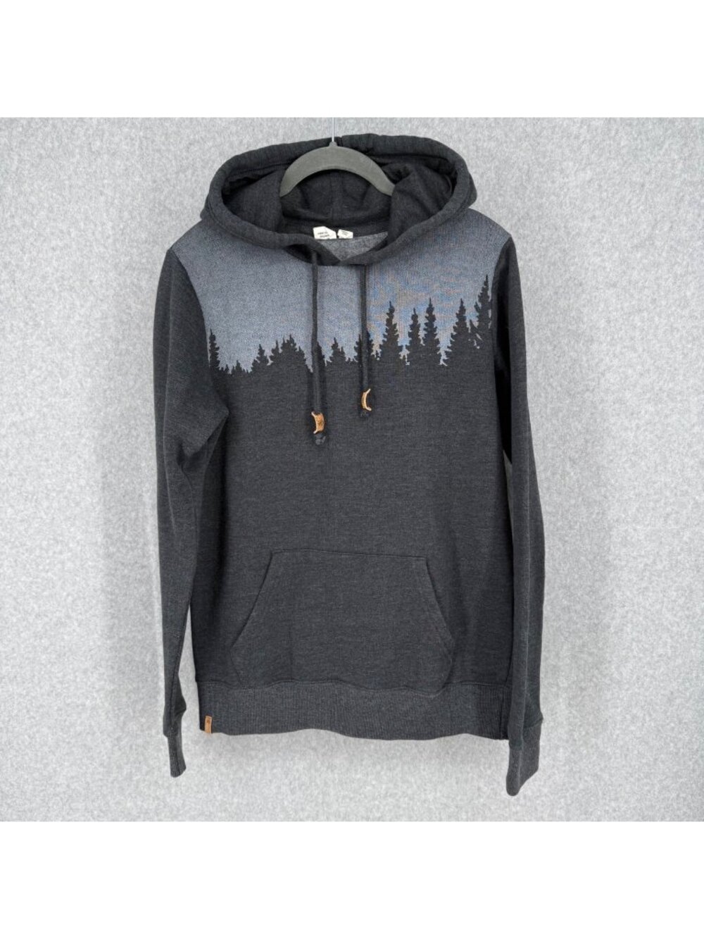 Tentree Mens Juniper Hoodie Size XS Black Heather Fleece Regular Fit Set In EUC